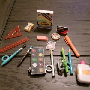 American Girl Our Generation 18" Doll Mixed Lot Accessories School Art Supplies